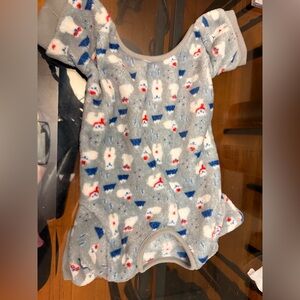 Cozy Grey Snowman Print Dog Onesie